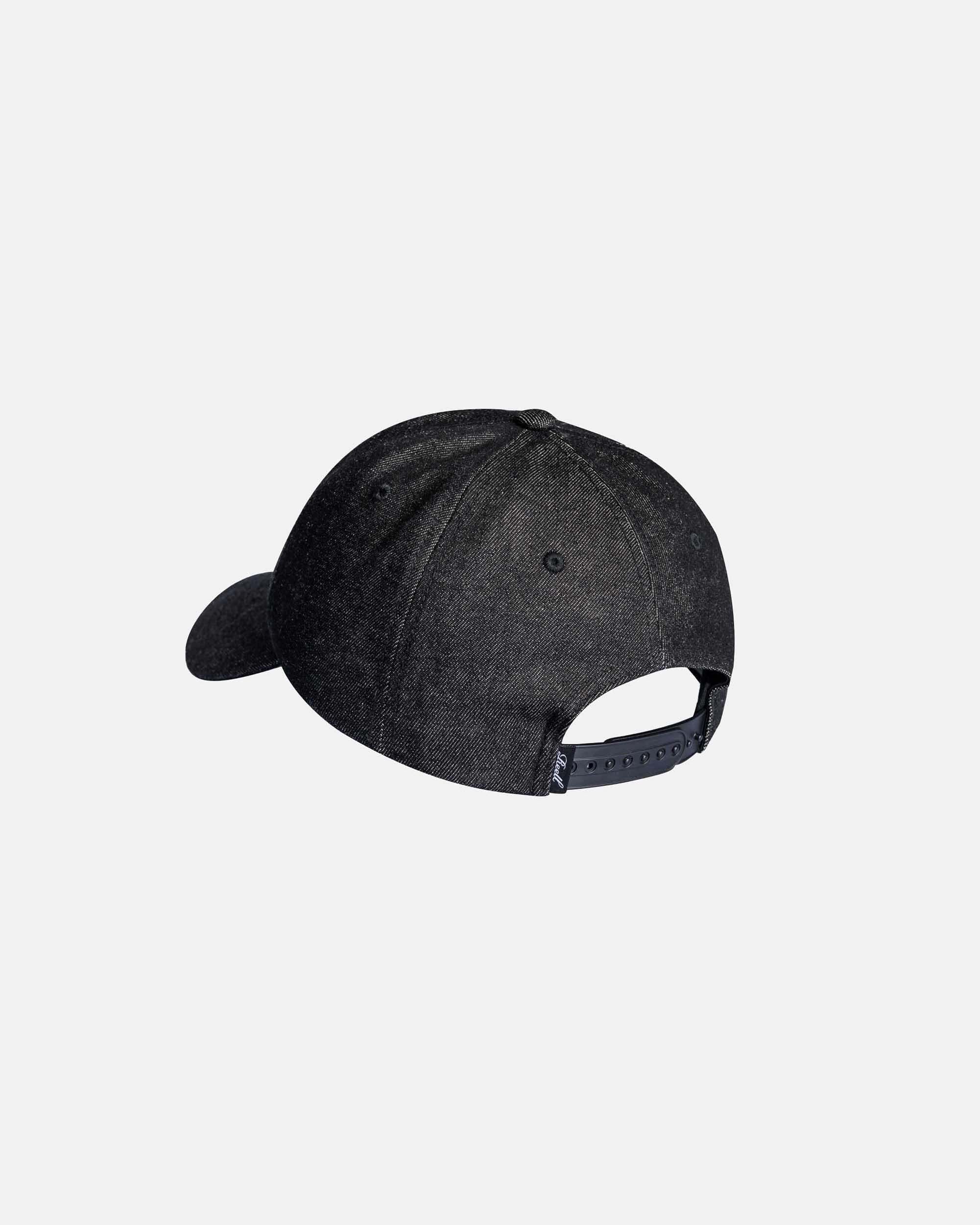 Single Script Cap Black Denim