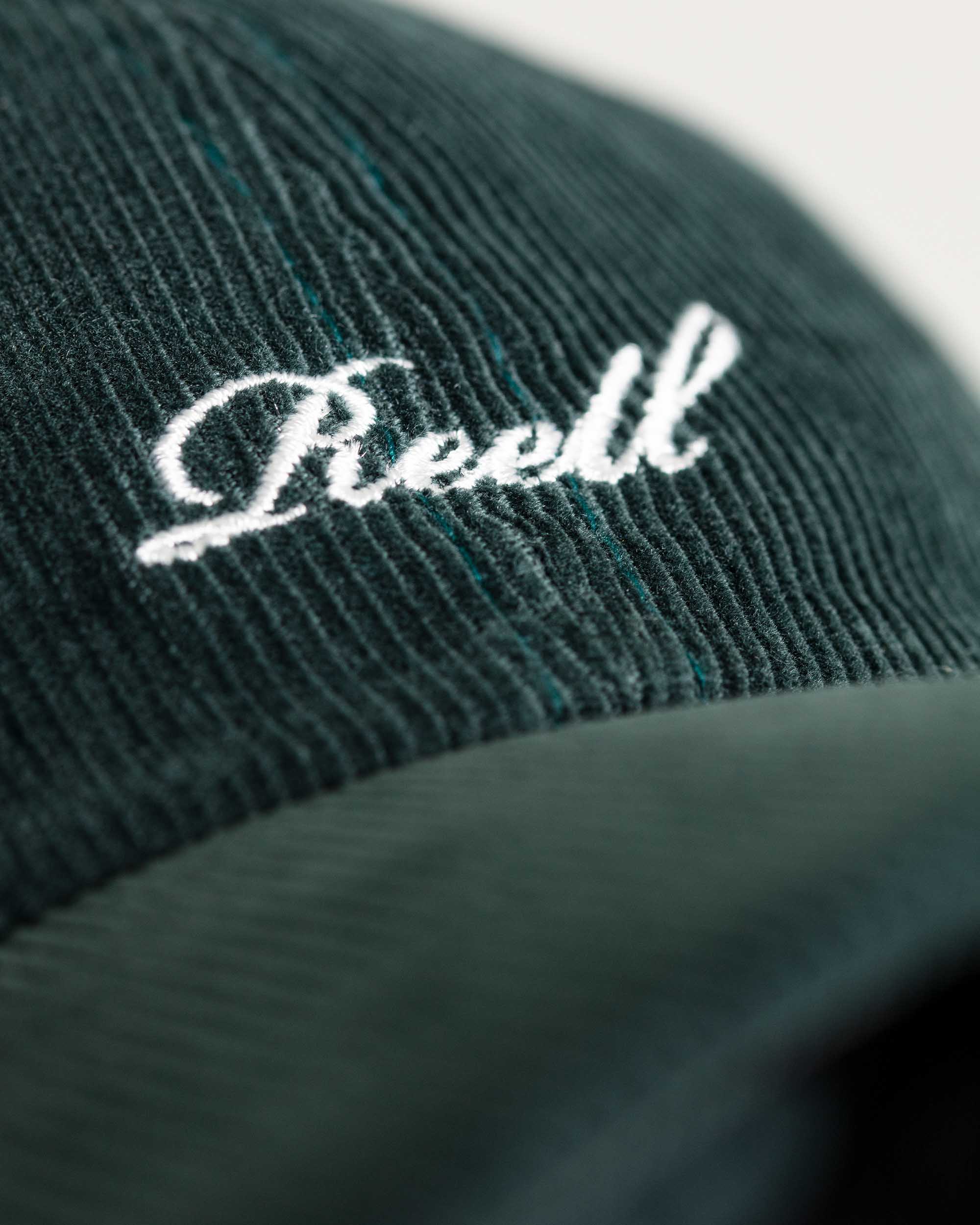 Single Script Cap Dark Green Ribcord
