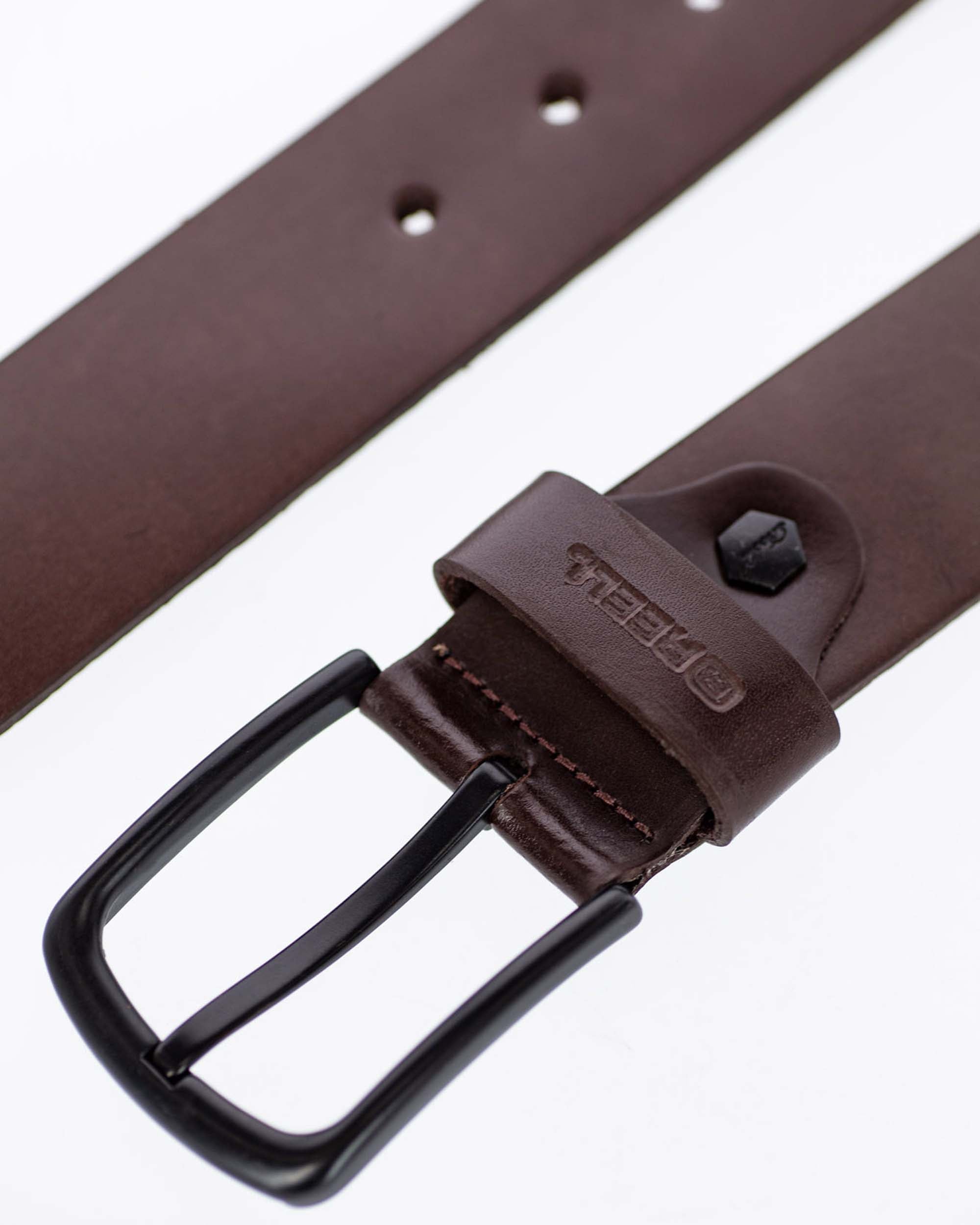 All Black Buckle Belt Brown