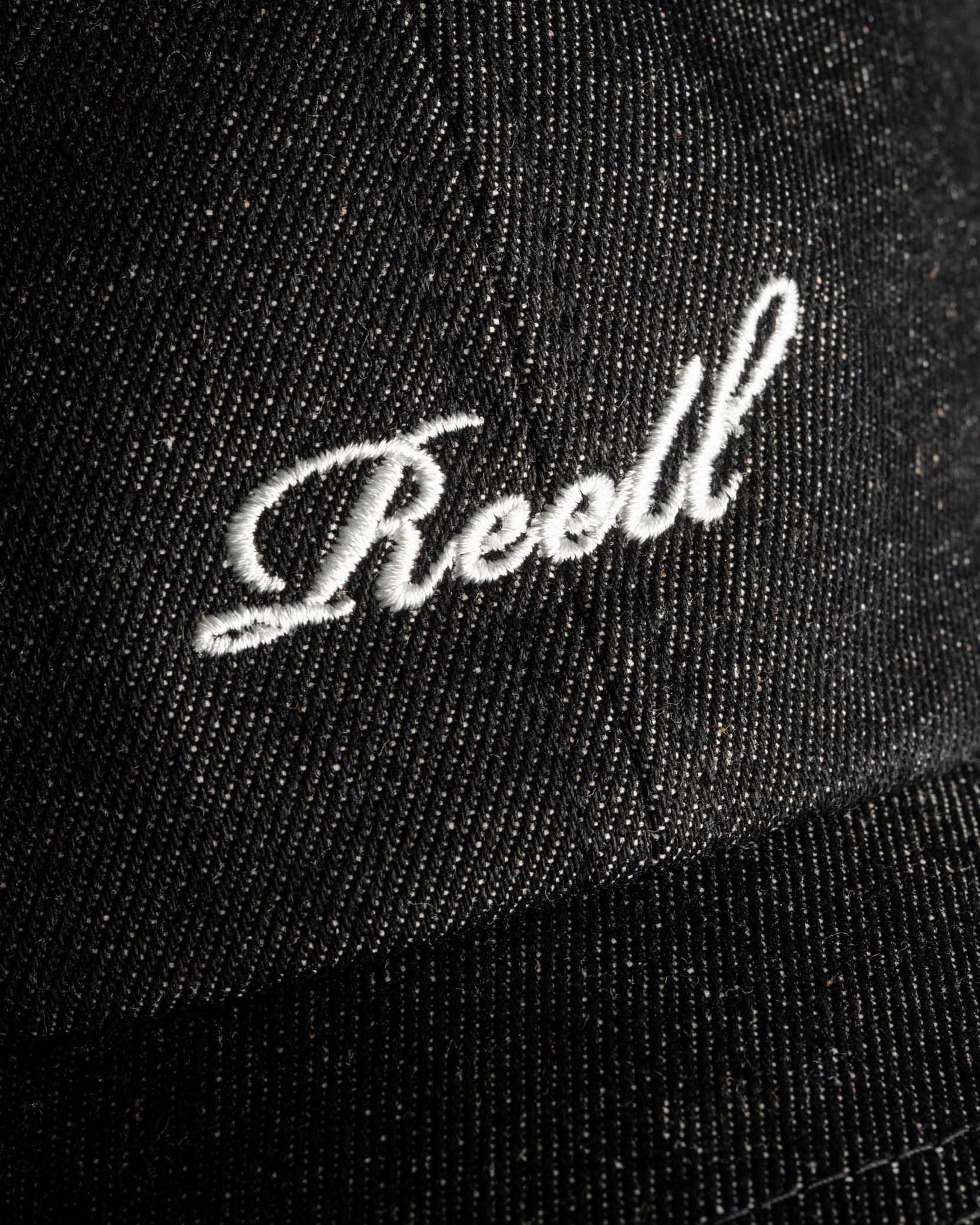 Single Script Cap Black Denim