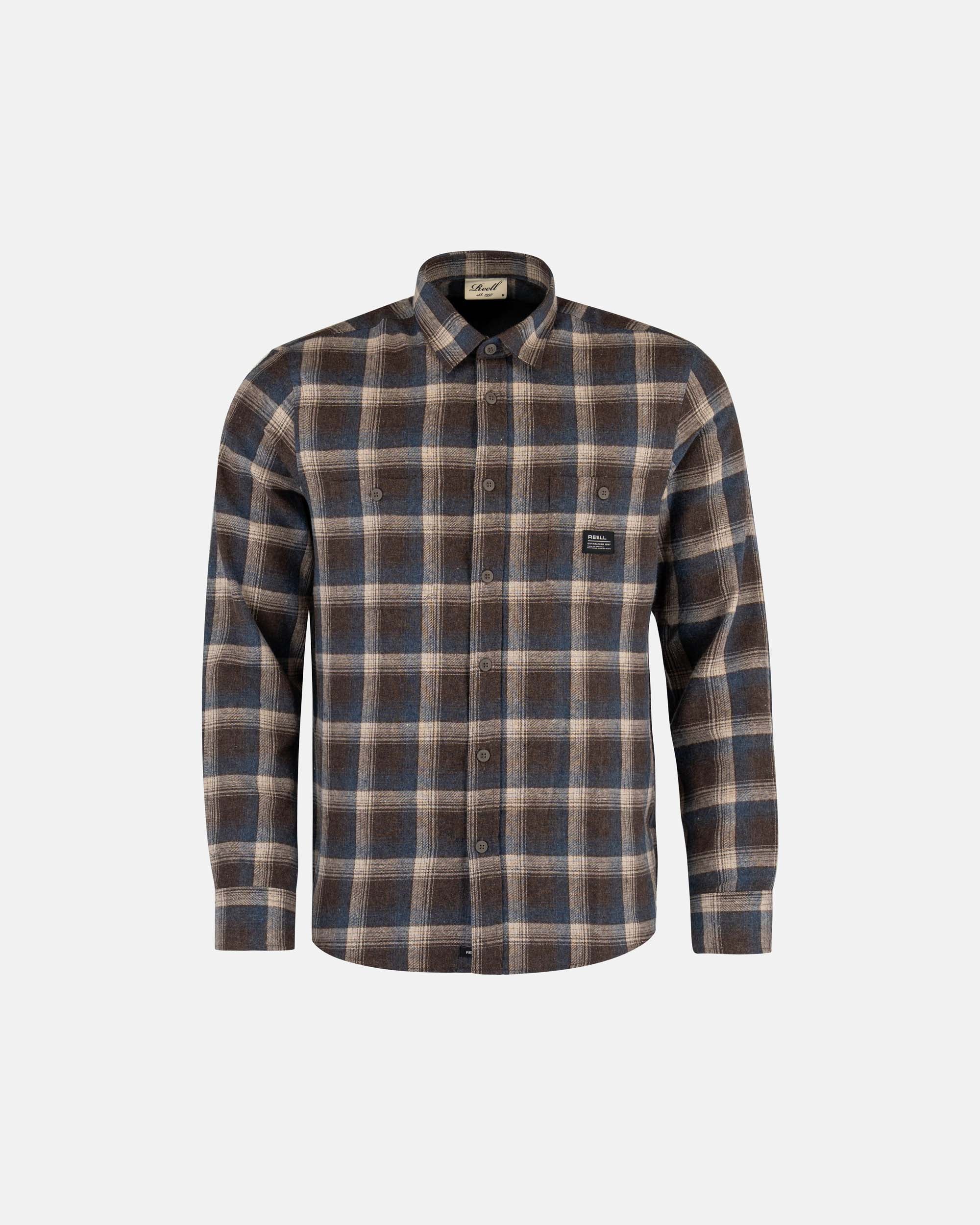 Alvar Check Shirt Brown/Navy/Grey