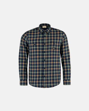Alvar Check Shirt Navy/Green/Orange