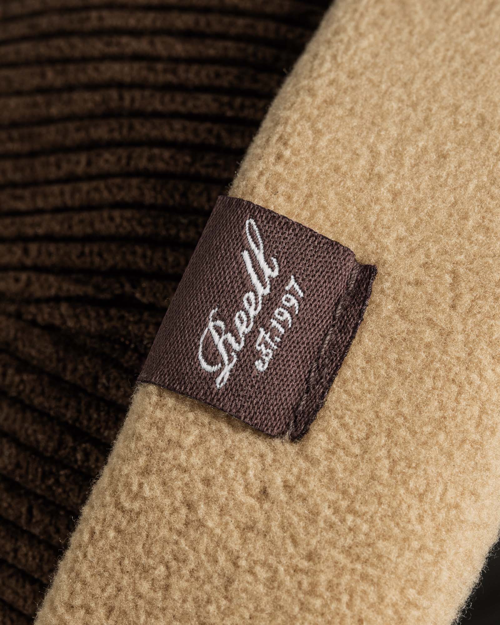 Docker Cap Dark Brown Cord / Beige Fleece