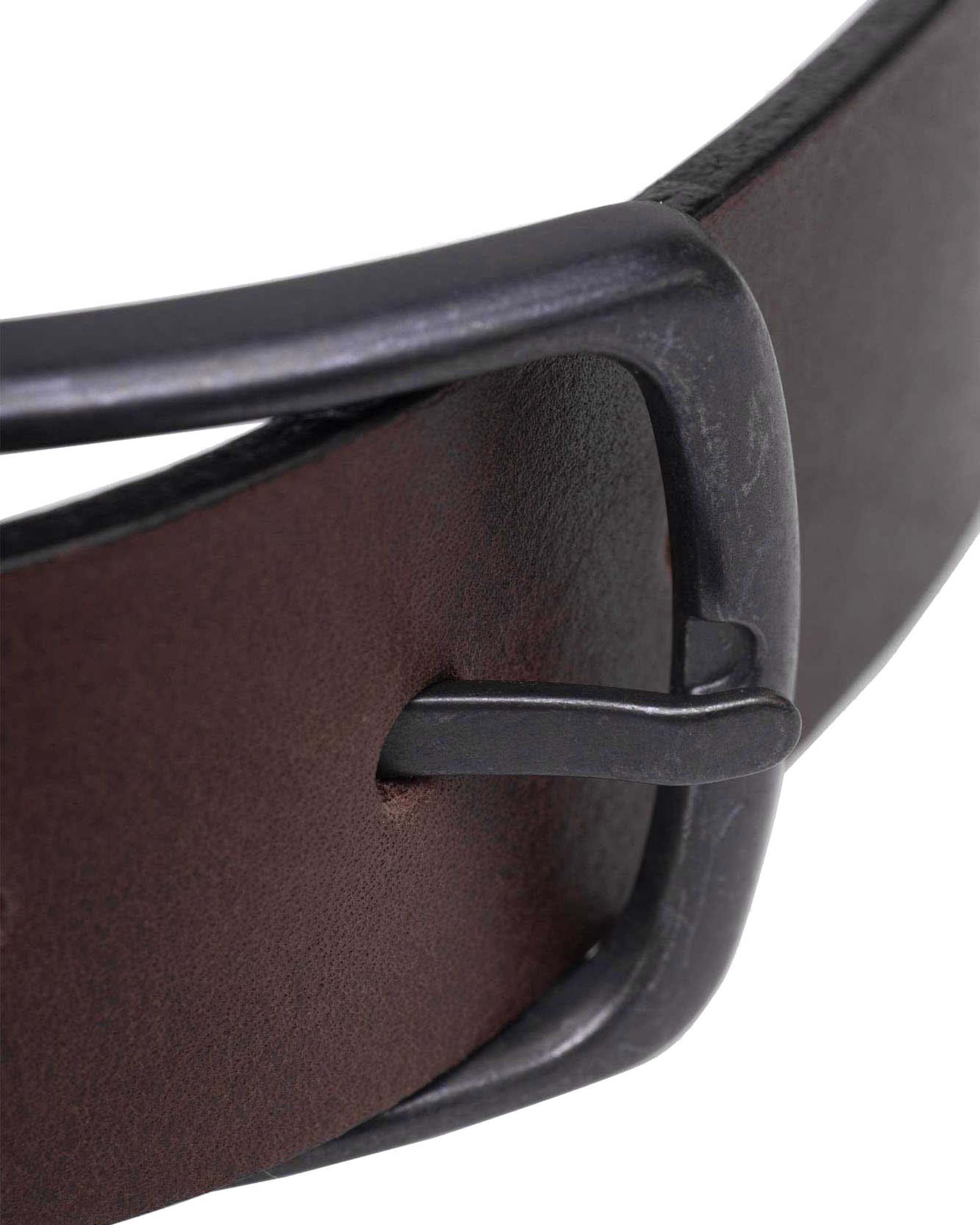 All Black Buckle Belt Brown