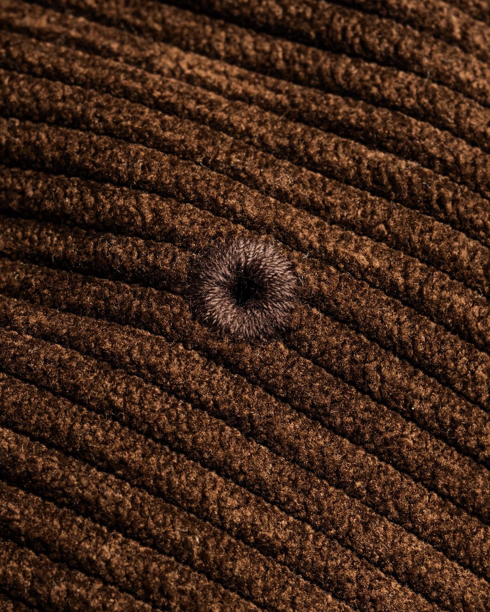 Docker Cap Dark Brown Cord / Beige Fleece