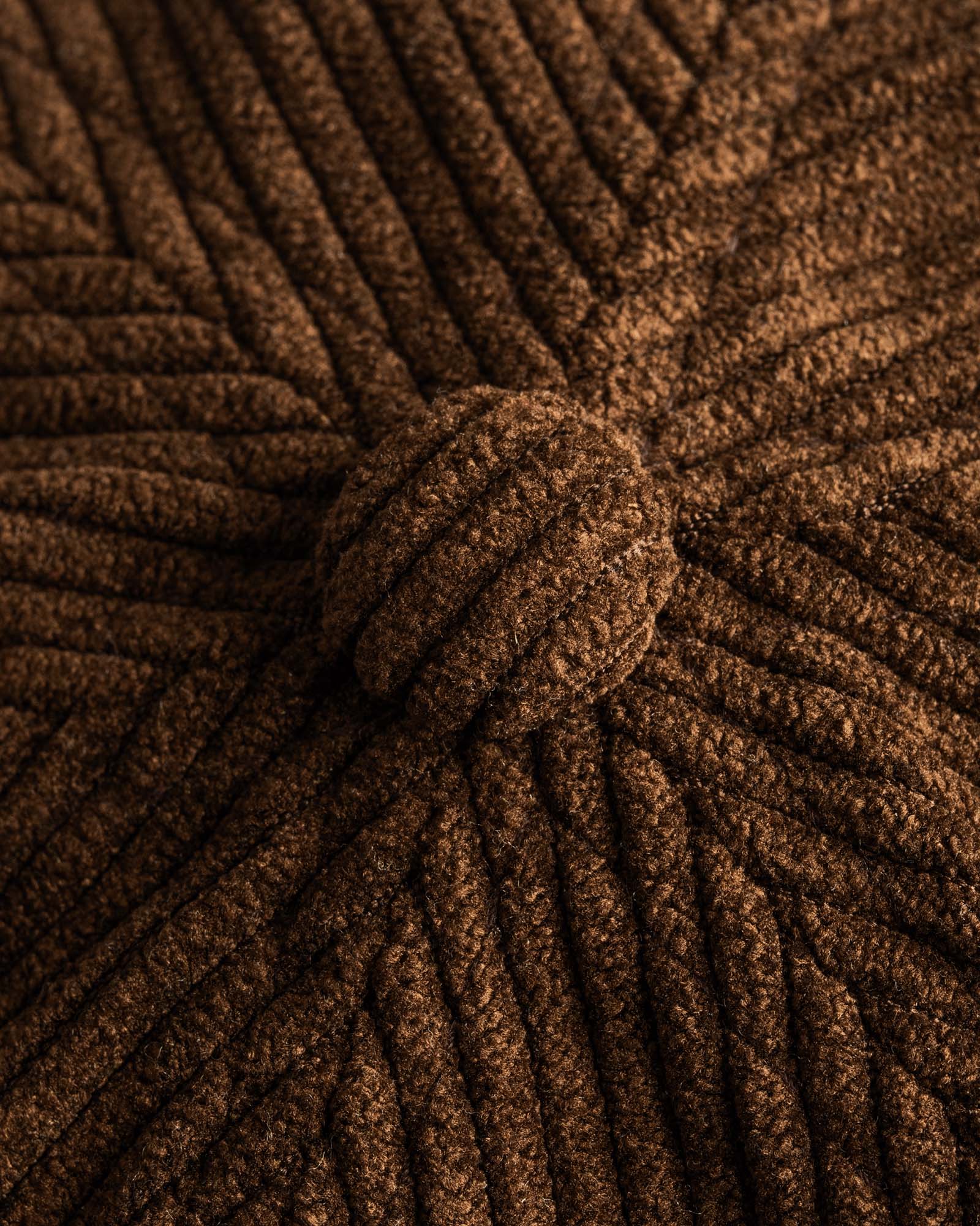 Docker Cap Dark Brown Cord / Beige Fleece